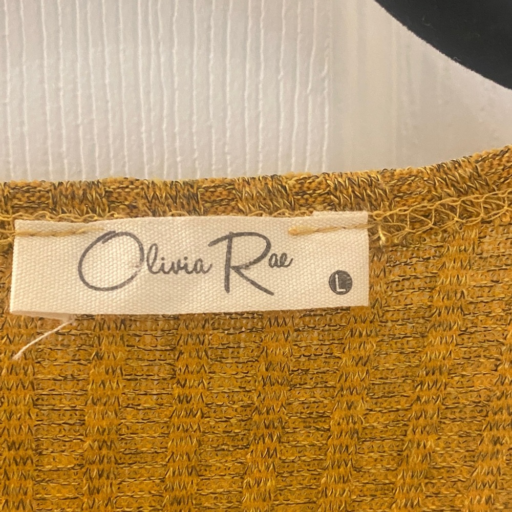 Olivia Rae Mustard Ribbed Open-front Cardigan - Picture 2 of 3